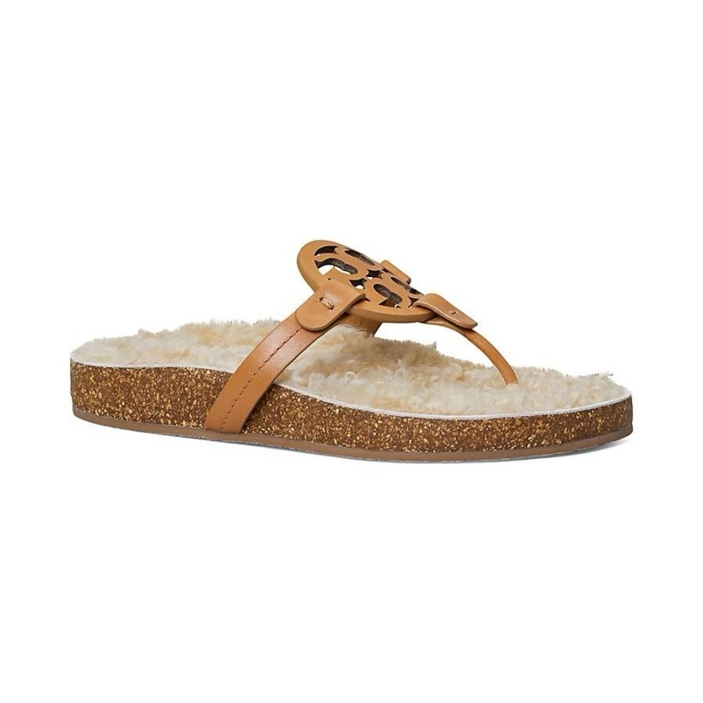 Tory Burch Miller Cloud Shearling Sandal-Sz 9